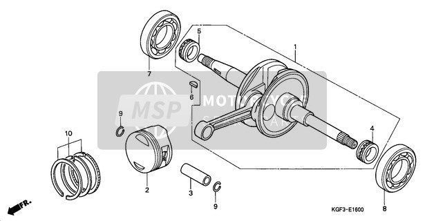 13021KGG911, Ring Set, Piston (0.25), Honda, 1